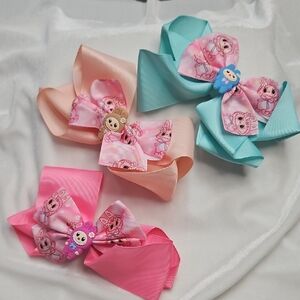 Girl's Set of 3 Labubu Monsters Hairbows Hair Accessories Clip On Cute Trendy